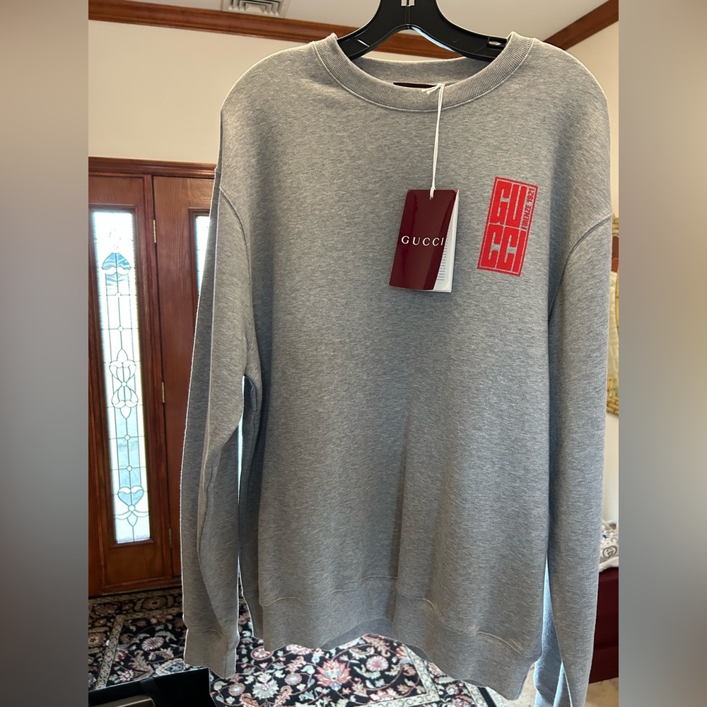 Men's Gucci jersey cotton, archival inspired sweatshirt size large made Italy